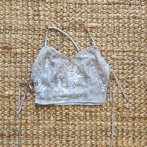 Savage Fenty Embroidered Crop Top M